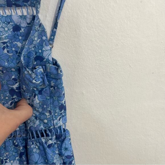 The Westside California Inspired Tank Top Maxi Blue Floral Cotton Dress Size XS - Picture 9 of 15